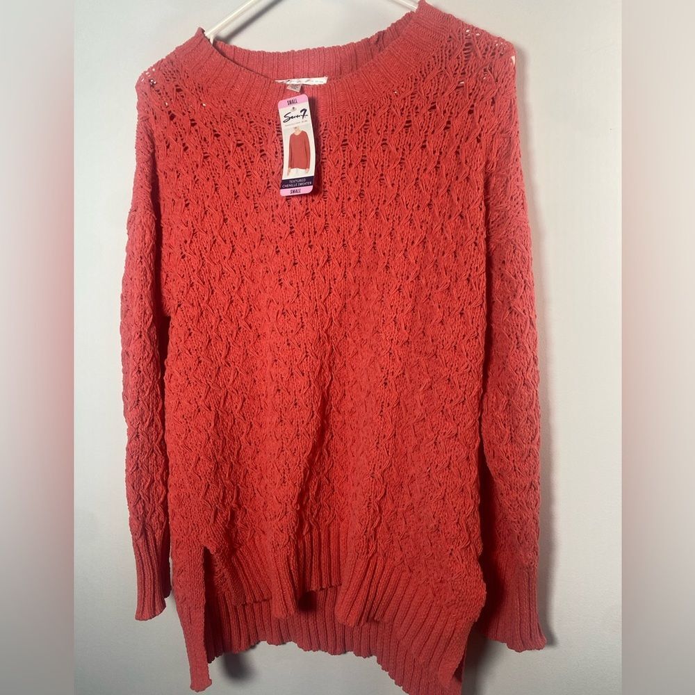 Seven7 Women's Coral Knit Sweater
